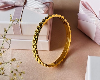 Pulsera de acero inoxidable en oro de 18 quilates: antideslustre, ajustable