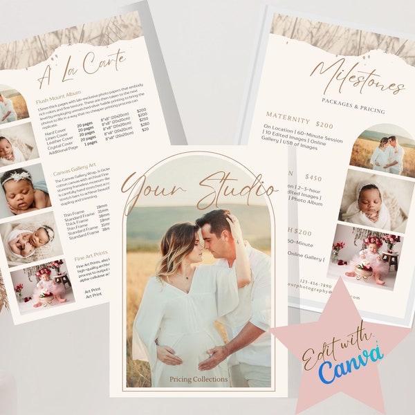 Newborn Photography Pricing Guide Template | Maternity, Family, Sitter Session, Cake Smash | Photography Price List