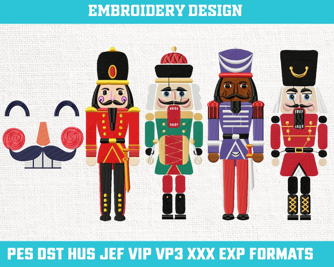 Nutcrackers Embroidery Designs, Nutcracker Christmas Embroidery Design