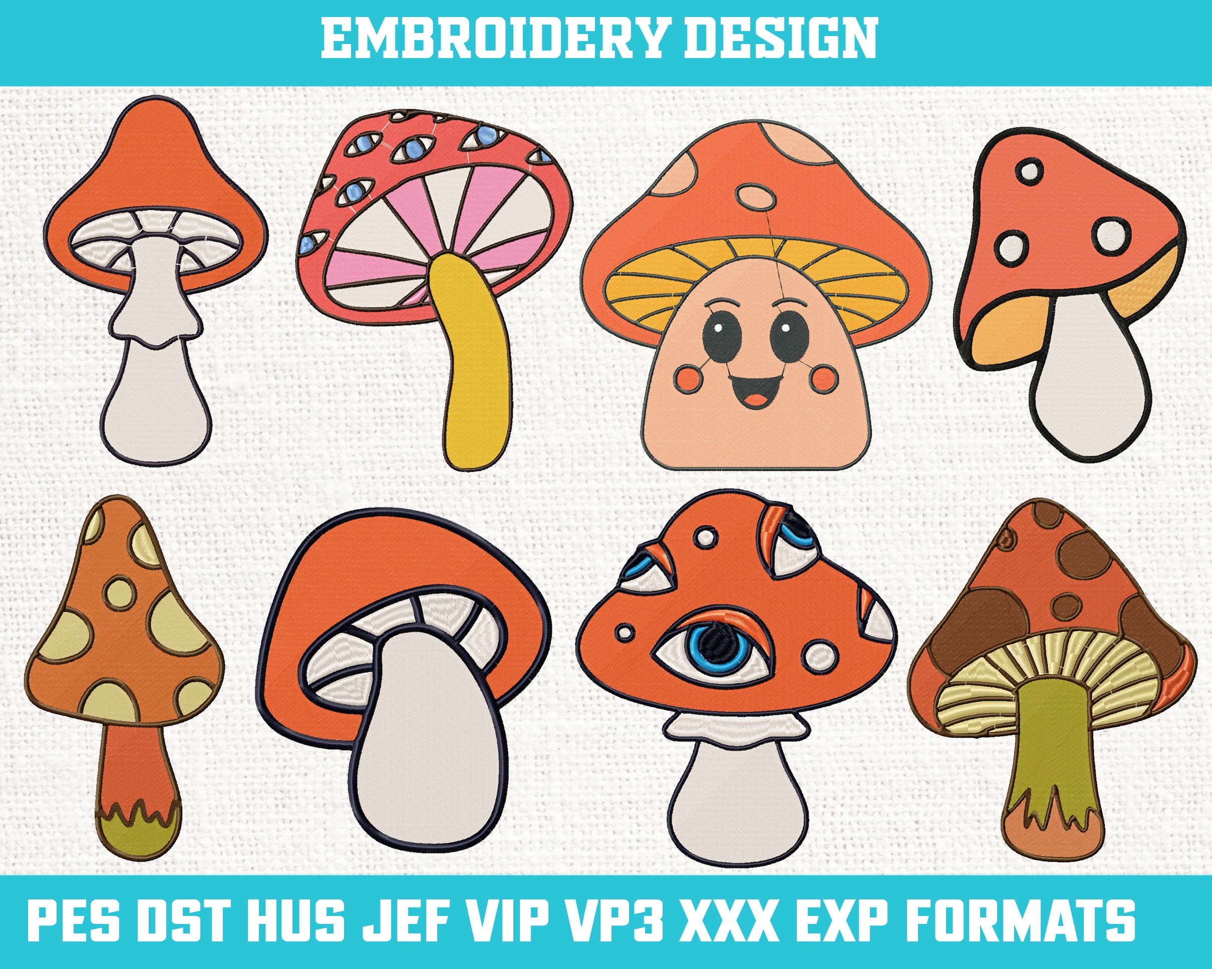 3D Mushrooms Embroidery Kit,plant Scenery Embroidery, Mushroom Embroidery  Kit,modern Crewel Embroidery Kit,embroidery Kit for Beginner, 