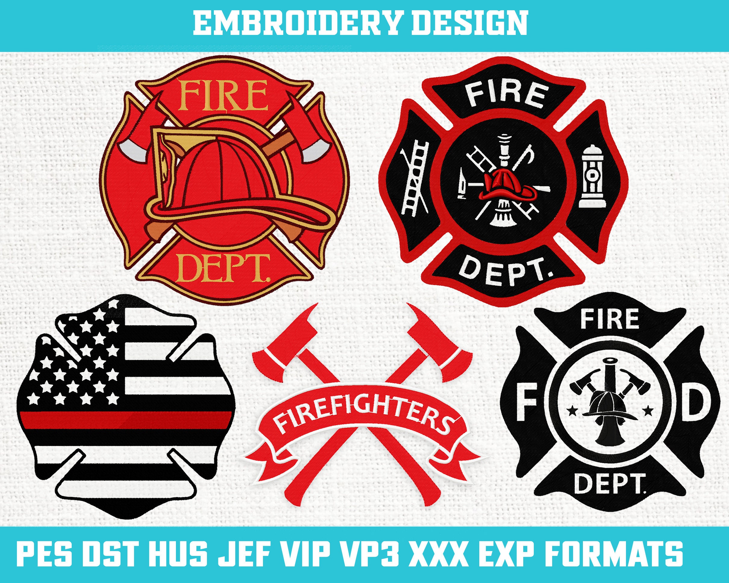 Firefighter Embroidery Design Maltese Cross Embroidery Etsy