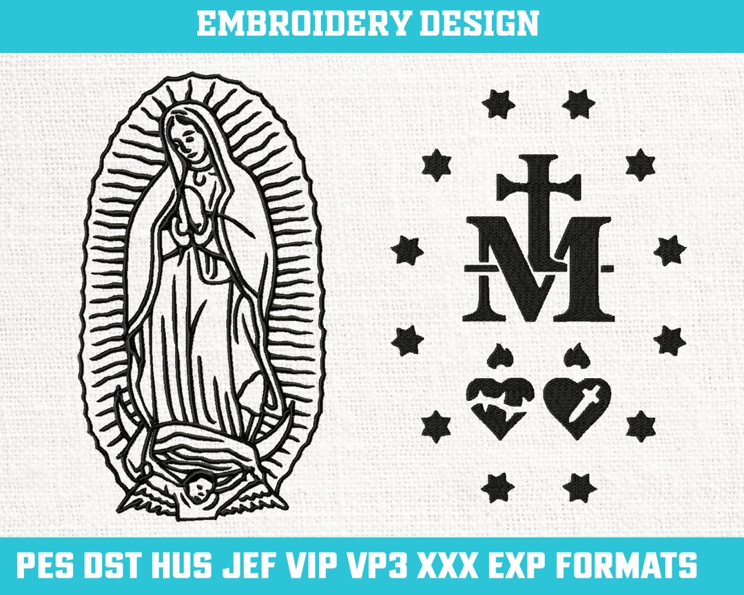 Virgen De Guadalupe Machine Embroidery Design, Virgin Mary Embroidery ...