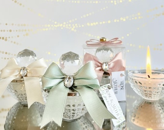 Crystal Wedding Favor Candle: Personalisiertes Brautparty-Geschenk