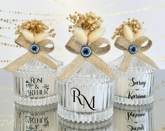 Personalized Evil Eye Wedding Candle Favors: Unique Party Gift