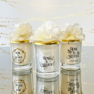 Luxury Flower Lid Wedding Candle Favors: Bridal Shower Gifts