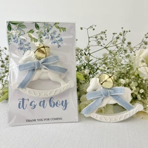 Babyshowermagneet hobbelpaard Gunst: aangepaste kaart, bel en lint afbeelding 1