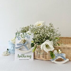 Babyshowermagneet hobbelpaard Gunst: aangepaste kaart, bel en lint afbeelding 4