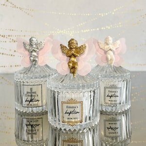 Angel Baptism Candle Favors: First Communion Thank You Gifts