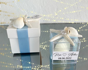 Personalized Beach Wedding Candle Favors for Guest, Ocean Theme Party Bulk Favor, Bachelorette Seashell Candle Favors, Wedding Guest Gift