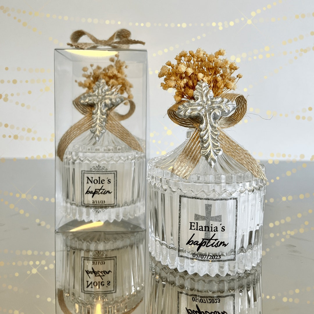 New Personalised Baptism Candle Favors for Guest, First Communion
