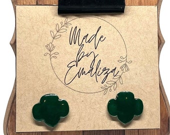Girl Scout Earring / Girl Scout Jewelry / Trefoil Stud Earring / Bridging Gift / Gift for Girl Scout / Court of Awards Gift