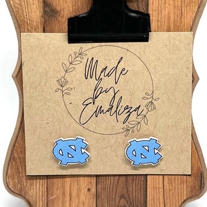 UNC Logo Stud Earrings / Tarheel Jewelry / Gift for UNC Fan / Gift for Graduates / University of North Carolina at Chapel Hill
