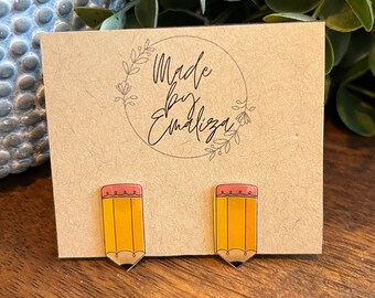 Lehrer Geschenk / Lehrer Wertschätzung / Bleistift Ohrstecker / Geschenk für Lehrer / Storybook Ohrring