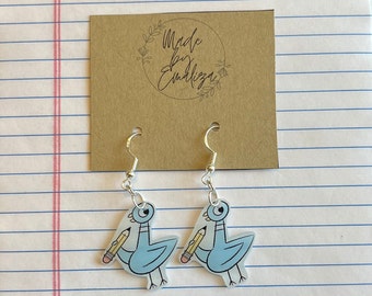 Teacher Gift / Teacher Appreciation / Pigeon Earrings / Storybook Earrings / Gifts for Teacher