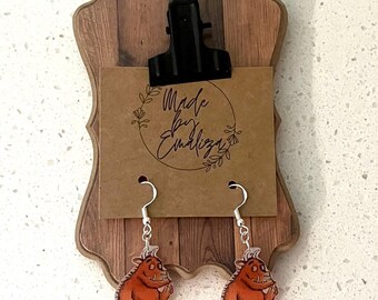 Gruffalo Dangle Earrings / Gruffalo Jewelry / Storybook Earrings / Storybook Jewelry / Teacher Earrings / Teacher Gifts