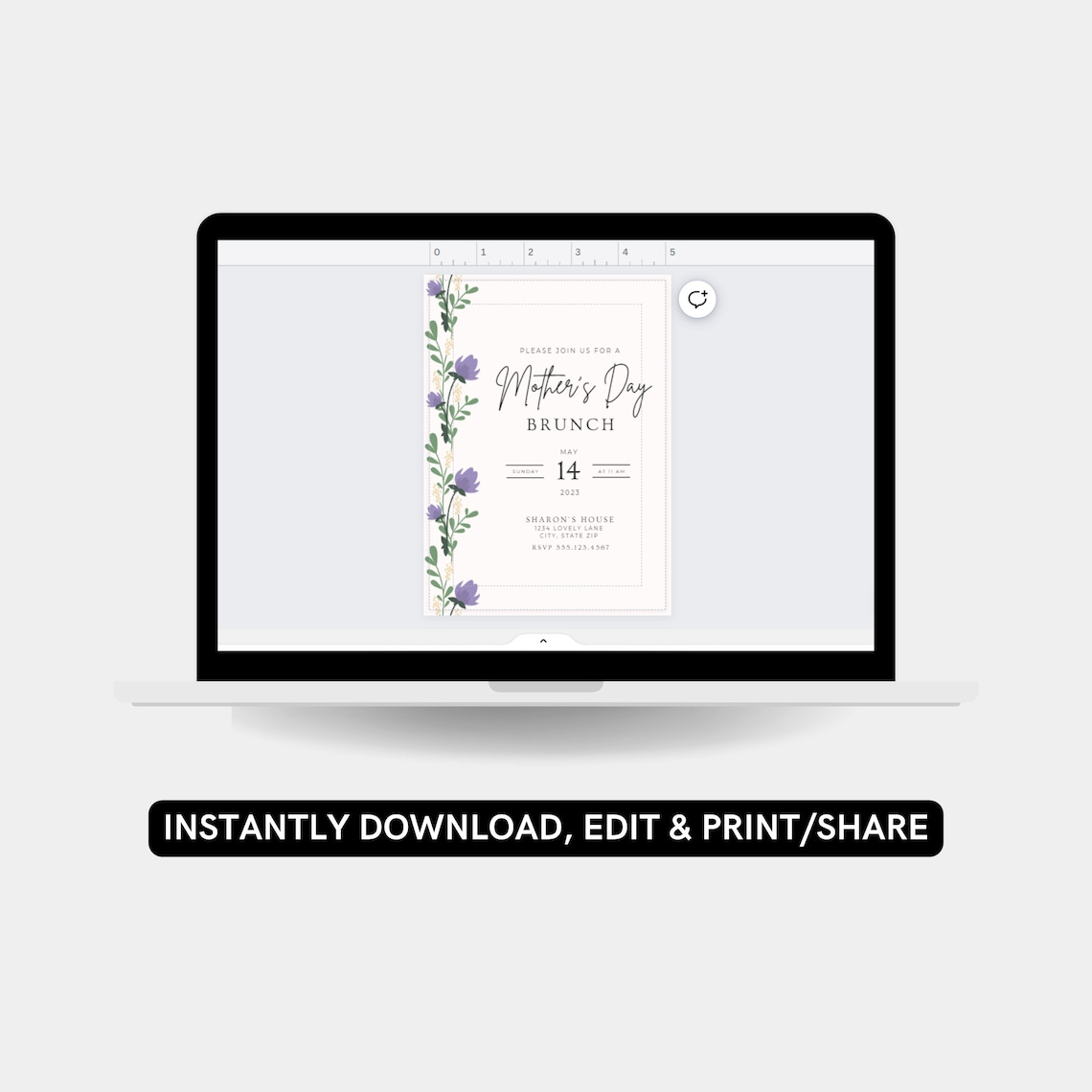 Mother's Day Invitation Template Mother's Day Party Printable ...