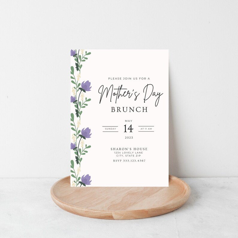 Mother's Day Invitation Template Mother's Day Party Printable ...
