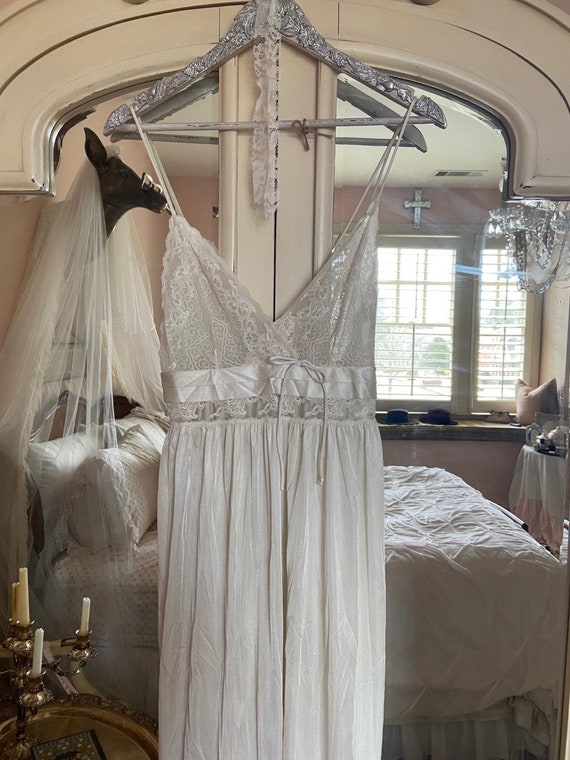 Vintage Ivory Lace Slip Gown