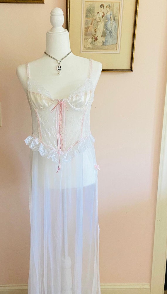 Ruffles Bow Print Vintage-Inspired Corset Dress