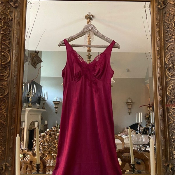 Aries: Vintage Burgundy Slip Gown