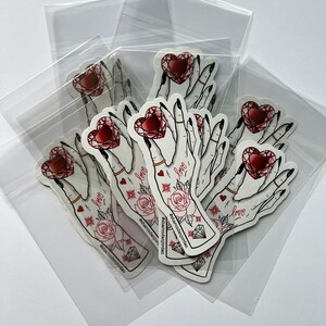 Hand Holding Gem Vinyl Sticker, waterproof sticker, laptop stickers, ipad sticker, water bottle sticker 1.5x4in