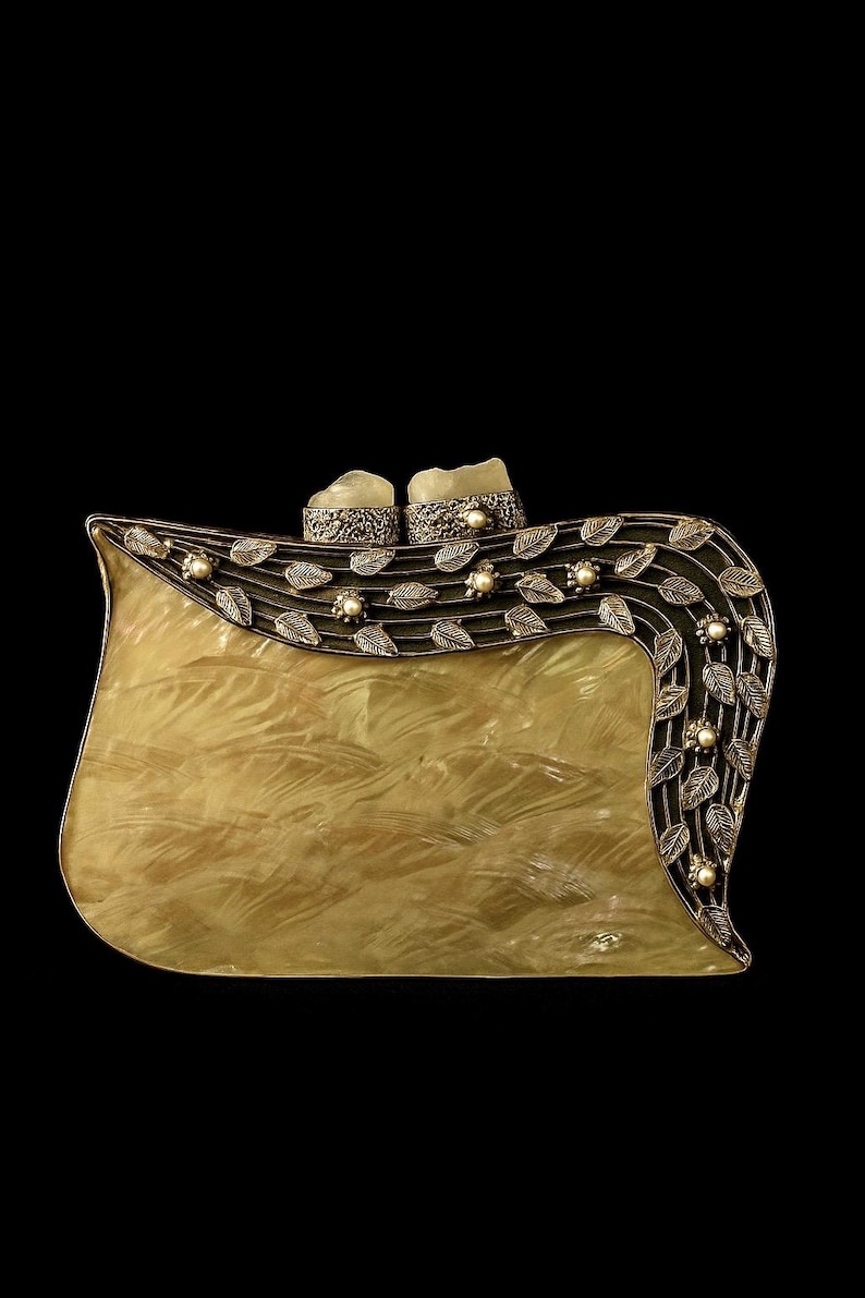 Handmade statement clutch for brides and formal events