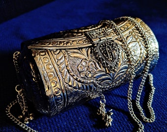 Antique Metal Clutch Indian Handmade Silver Metal Party Sling Bag /Ethnic Handmade Vintage Style bohemian clutch
