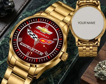 Chevy Chevovlet Corvette, die klassische Autouhr läuft | Automobiles Zeitmesser | Geschenk Armbanduhr