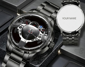 GTR Skyline Nissan Steering Watch | Automotive Timepiece | Gift Wristwatch