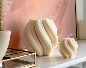 Twisted Swirl Handcrafted Decorative Candle Set