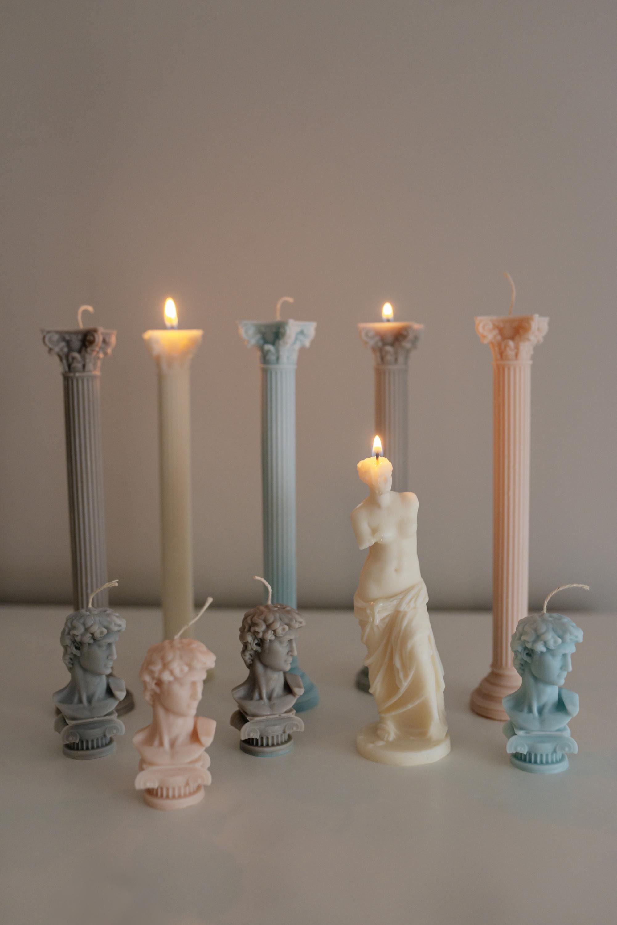 Ancient Greece Goddess Statue Candles Aesthetic Home Decor Pillar Soy Candles