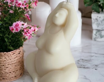 Yoga Poses Candles |Female Body Positive Candle |Gift for Yoga Lover |Plus Size Curvy Woman Pillar Candle |Venus Goddess Candle