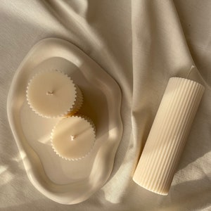 Oval Cloud tray | Handmade Gypsum Stand| Trincket Dish |Candle Holder Gupsum Tray  | Decorative Tray | Jewelry Dish
