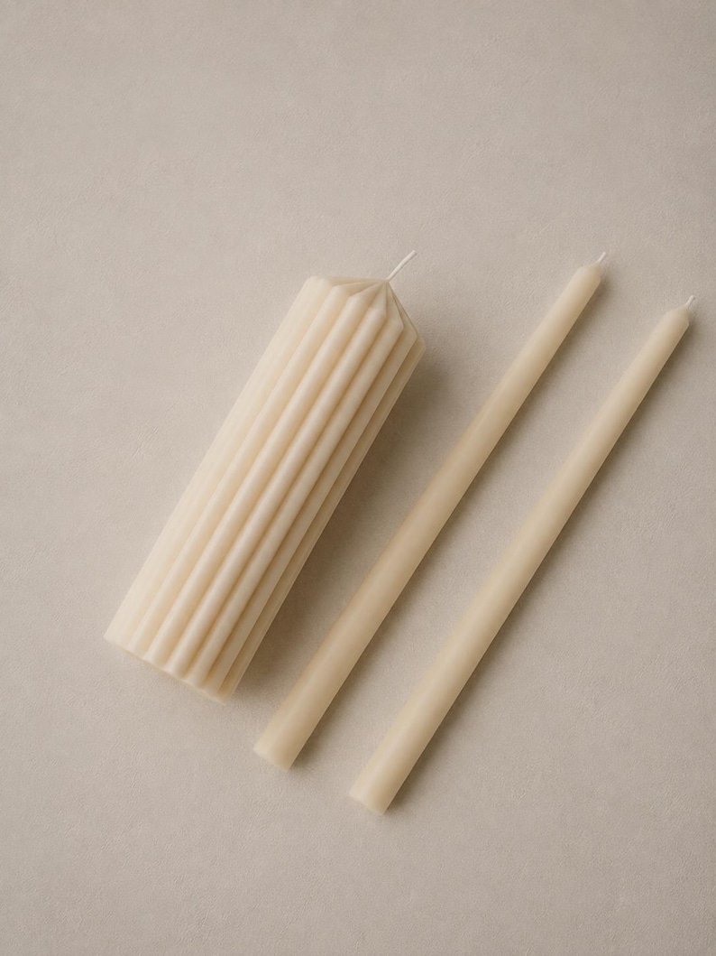 Gift Texture Unity Minimalistic Elegant Ivory Wedding Unity Candle Set - Etsy