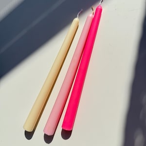 3 Pack Colourful Long Tall Taper Decorative Candles