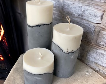 Modern Concrete Candles - Decorative Candles on Cement