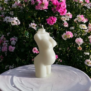 Świeca do ciała kobiety w ciąży | Świeca do ciała kobiety | Piękno ciąży | Sylwetka kobiety w ciąży | Prezent na baby shower