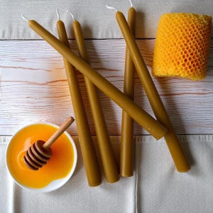 100% Natural Beeswax Dinner Taper Candles