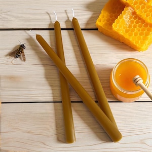 100% Natural Beeswax Dinner Taper Candles