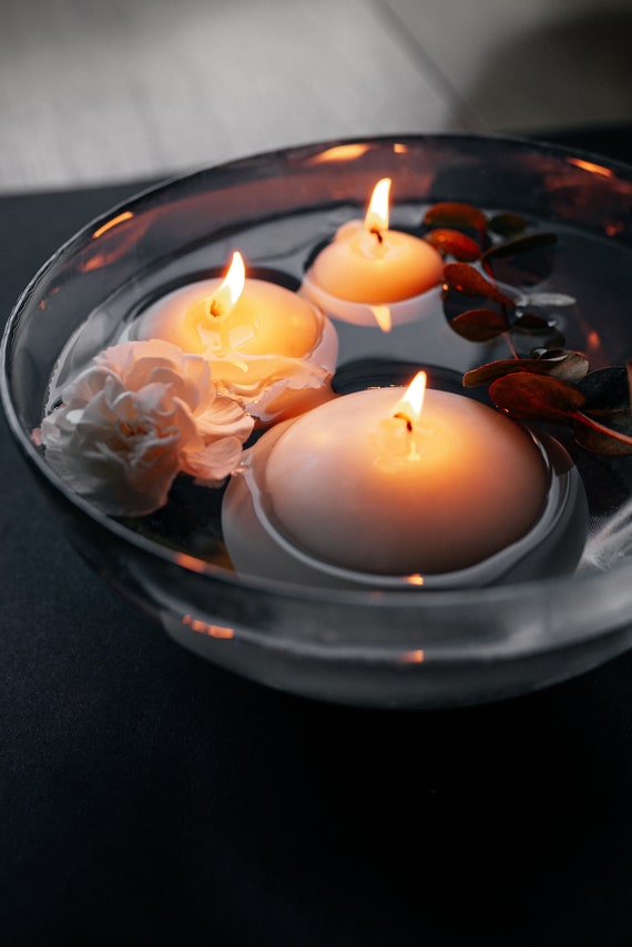 Soy Wax Floating Candles Candles in the Water Table Decorations Wedding Floating Candles White Ivory Unscented Etsy