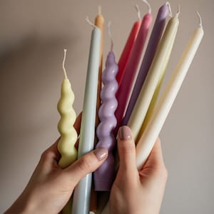 Clear Soy Burn Colourful Taper Candles