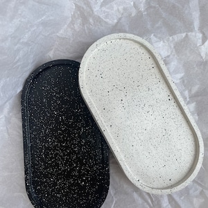 Oval tray | Oval Handmade Gypsum Stand| Trincket Dish |Candle Holder Gupsum Tray  | Decorative Tray | Jewelry Dish