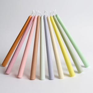 Pastel Taper Candles: Elegant Dinner Wedding Table Decoration,