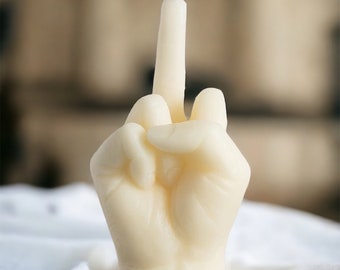 Large Middle Finger Hand Gesture  Candle - Funny Gag Gift