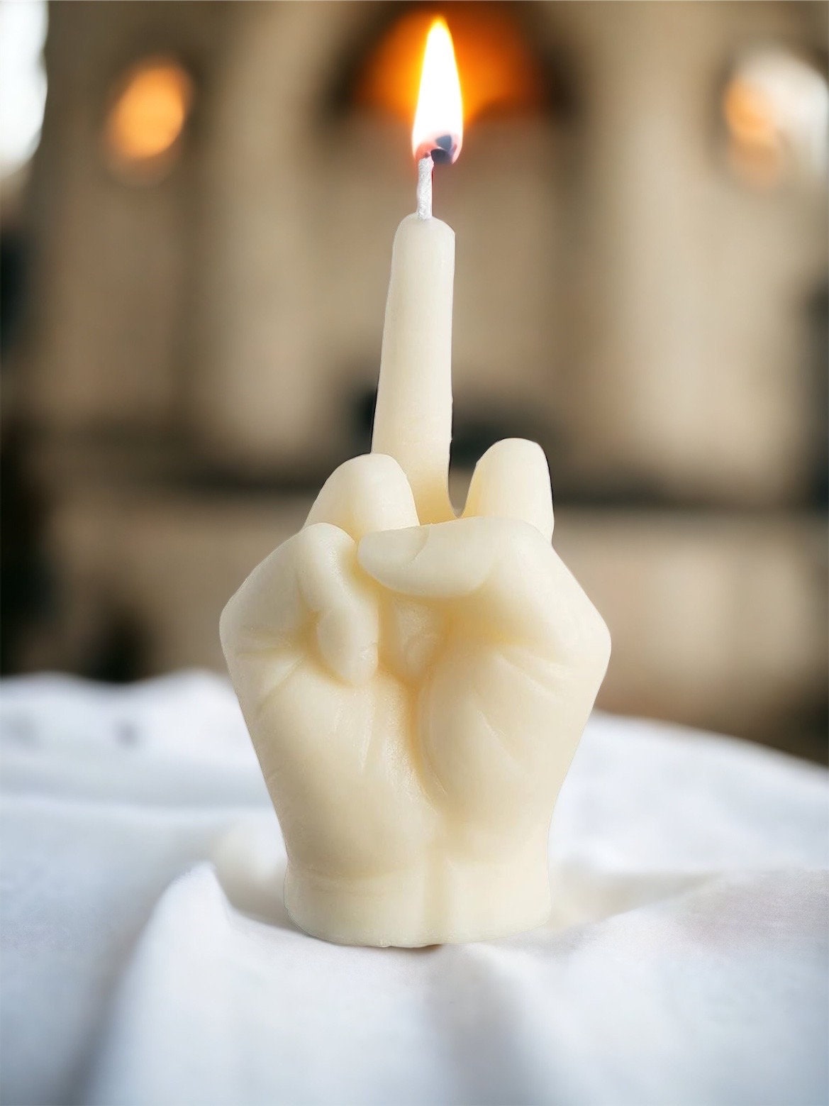 Life Size Middle Finger Candle Large Hand Mold Candle, Trendy