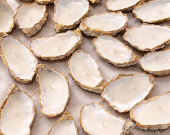 Velas de concha de ostra: decoración costera con conchas naturales, recuerdos para bodas en la playa
