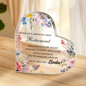 Personalized Retirement Acrylic Plaque, Custom Retirement Sign, Retirement Gift for Women, Gift for Retirement, Leaving Gift for Coworker