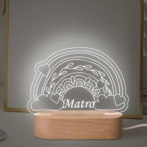 Personalized Baby Rainbow  Night Light, Cute Rainbow Night Light,Custom Night Light, Baby Girl Name Gift,Rainbow Night Light,Gift For Kids