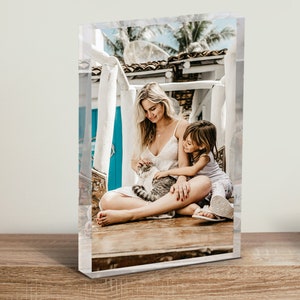 Plaque acrylique personnalisée avec impression photo, Bloc photo acrylique personnalisé, Cadre photo acrylique, Décoration d'intérieur, Cadeau d'anniversaire, Cadeau de mariage