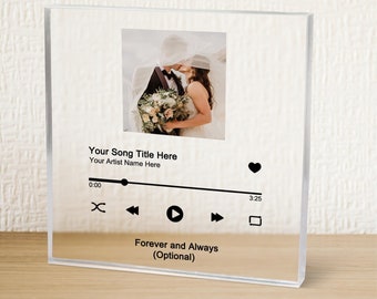 Personalised Song Acrylic Block Plaque,Custom Music Song Plaque Block,Playlist Streaming,Gift for Couple,Wedding Gift,Valentine's Day Gift